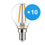 Multipack 10x Noxion Lucent LED E14 Sferica Filamento Chiara 4.5W 470lm - 827 Bianco Molto Caldo | Sostitutiva 40W