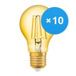 Multipack 10x Osram Vintage 1906 LED E27 Pera Filamento Oro 4W 410lm - 824 Bianco Molto Caldo | Sostitutiva 40W