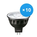 Multipack 10x Philips Master LED Faretti GU5.3 MR16 7.5W 500lm 24D - 930 Luce Calda | Miglior resa cromatica - Dimmerabile - Sostitutiva 50W