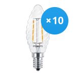 Multipack 10x Philips Corepro LED Candela E14 Attorcigliata Candela Filamento Chiara 2W 250lm - 827 Bianco Molto Caldo | Sostitutiva 25W