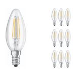Multipack 10x Ledvance Classic LED E14 Candela Filamento Chiara 4W 470lm - 827 Bianco Molto Caldo | Sostitua 40W