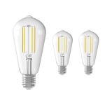 Multipack 3x Calex Smart Tuya Wifi E27 Edison Filamento 7W 806lm - 818-830 Regolabile Bianca | Dimmerabile - Sostitutiva 60W