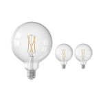 Multipack 3x Calex Smart Tuya Wifi E27 Globe Filamento 7.5W 1055lm - 818-830 Regolabile Bianca | Dimmerabile - Sostitutiva 75W 