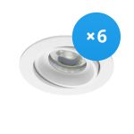 Multipack 6x Noxion Incasso Spot Vision MR16 Inclinabile Bianca | Ritaglio 69mm - GU10 Attacco