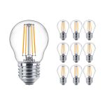 Multipack 10x Philips Corepro LED Lustre E27 Sferica Filamento Chiara 4.3W 470lm - 827 Bianco Molto Caldo | Sostitutiva 40W