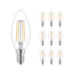 Multipack 10x Philips Corepro LED Candela E14 Filamento Chiara 4.3W 470lm - 827 Bianco Molto Caldo | Sostitutiva 40W