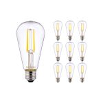 Multipack 10x Noxion Lucent LED E27 Pera Filamento Chiara 4W 470lm - 827 Bianco Molto Caldo | Sostitutiva 40W
