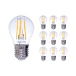 Multipack 10x Noxion Lucent Lustre LED E27 Sferica Filamento Chiara 4.5W 470lm - 827 Bianco Molto Caldo | Dimmerabile - Sostitutiva 40W