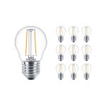 Multipack 10x Philips Corepro LED Lustre E27 Sferica Filamento Chiara 2W 250lm - 827 Bianco Molto Caldo | Sostitutiva 25W