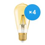 Multipack 4x Ledvance Vintage 1906 LED E27 Pera Oro 2.5W 220lm - 824 Bianco Molto Caldo | Sostitua 22W