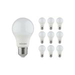 Multipack 10x Noxion Lucent Classic LED E27 Pera Ghiaccio 8W 806lm - 827 Bianco Molto Caldo | Sostitua 60W