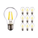 Multipack 10x Noxion Lucent LED E27 Pera Filamento Chiara 8.5W 1055lm - 827 Bianco Molto Caldo | Dimmerabile - Sostitutiva 75W