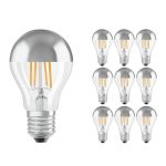 Multipack 10x Ledvance  Classic LED E27 Pera Filamento Mirror 6.5W 650lm - 827 Bianco Molto Caldo | Sostitutiva 50W