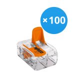 Multipack 100x Wago 221-412 Morsetto a vite Connettore| 2 Filo Connessione