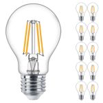 Multipack 10x Philips MASTER Value LED Bulbo E27 Pera Chiara 3.4W 470lm - 927 Bianco Molto Caldo | Miglior resa cromatica - Dimmerabile - Sostitutiva 40W