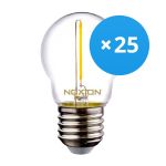 Multipack 25x Noxion Lucent LED E27 Sferica Filamento Chiara 1.4W 136LM - 827 Bianco Molto Caldo | Sostitutiva 15W