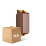 Multipack 10x Nordlux Nico Luce Da Parete Aluminium Arrugginito Up & Down | IP54 - Adatto per 2x GU10