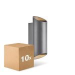 Multipack 10x Nordlux Nico Luce Da Parete Aluminium Antracite Up & Down | IP54 - Adatto per 2x GU10
