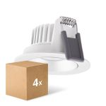 Multipack 4x Ledvance Faretti LED Adjust Aluminium Bianca 8W 720lm 36D - 940 Bianco Freddo | Ritaglio 68mm - IP20 - Miglior resa cromatica - Dimmerabile