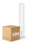 Multipack 10x Philips CorePro PL-L LED Bulbo EM/Mains 8W - 840 Bianco Freddo | 4-Pin - Sostitutiva 18W