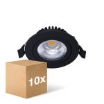 Multipack 10x Noxion LED Inclinabile Slim Spot Nero 6W 550lm - 930 Luce Calda | Ritaglio 75mm - IP54 - Miglior resa cromatica 