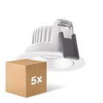 Multipack 5x Ledvance Faretti LED Adjust Aluminium Bianca 8W 680lm 36D - 930 Luce Calda | Ritaglio 68mm - IP20 - Miglior resa cromatica - Dimmerabile