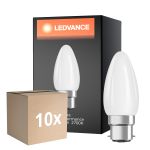 Multipack 10x Ledvance Classic Performance LED Bulbo B22d Candela Filamento Ghiaccio 4.8W 470lm - 827 Bianco Molto Caldo | Dimmerabile - Sostitutiva 40W