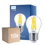 Multipack 10x Philips MASTER LED E27 Sferica Filamento Chiara 5.9W 806lm - 922-927 Dim To Warm | Miglior Resa Cromatica - Dimmerabile - Sostitutiva 60W