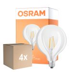 Multipack 4x Osram LED Superstar E27 Globe G125 Filamento Chiara 11W 1521lm - 927 Bianco Molto Caldo | Miglior Resa Cromatica - Sostitutiva 100W