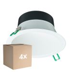 Multipack 4x Philips Downlight LED Coreline DN142B Aluminium Bianca 9.8W 1200lm 60D - 840 Bianco Freddo | Ritaglio 155mm - IP20 - Bianca Riflettore