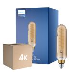 Multipack 4x Philips Classic LED E27 Tubular Filamento Oro 7W 470lm - 820 Bianco Molto Caldo | Sostitutiva 40W