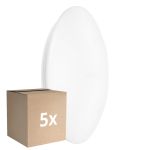 Multipack 5x Ledvance Bulkhead LED Surface CIRCULAR 500 PS Acciaio Bianca 42W 3500lm - 840 Bianco Freddo | IP44