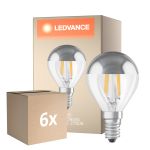 Multipack 6x Osram Classic LED E14 Sferica Filamento Chiara 4W 350lm - 827 Bianco Molto Caldo | Sostitutiva 31W