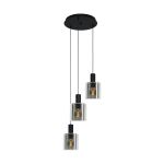 Eglo Luce Pendente Gorosiba Acciaio Nero | IP20 - Adatto per 3x E27 
