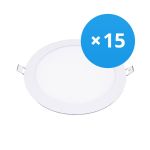 Multipack 15x Bright Choice Downlight LED UltraSlim 15W 1200lm 110D - 840 Bianco Freddo | 190mm - Ritaglio 175mm