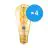 Multipack 4x Ledvance Vintage 1906 LED E27 Pera Oro 4W 300lm - 820 Bianco Molto Caldo | Dimmerabile - Sostitua 25W