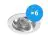 Multipack 6x Noxion Incasso Spot Drome MR16 Inclinabile Aluminium | Ritaglio 69mm - GU10 Attacco