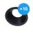 Multipack 10x Noxion Incasso Spot D-round MR16 Nero | Ritaglio 70mm - GU10 Attacco