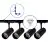 Bright Choice Set completo 1-Fase Rail L 1 x 1,5 Metro Nero | incl. 4x Faretti + GU10 2700K 3W Dimmerabile + Tappo Di Chiusura, Connettore di Alimentazione e L -Connettore