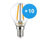 Multipack 10x Noxion Lucent LED E14 Sferica Filamento Chiara 4.5W 470lm - 827 Bianco Molto Caldo | Sostitutiva 40W