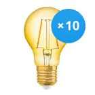 Multipack 10x Osram Vintage 1906 LED E27 Pera Filamento Oro 2.5W 220lm - 824 Bianco Molto Caldo | Sostitutiva 25W