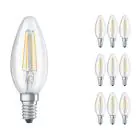 Multipack 10x Ledvance Classic LED E14 Candela Filamento Chiara 4W 470lm - 827 Bianco Molto Caldo | Sostitua 40W