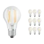 Multipack 10x Ledvance Classic LED E27 Pera Filamento Chiara 7.5W 1055lm - 827 Bianco Molto Caldo | Dimmerabile - Sostitua 75W