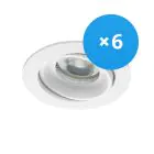 Multipack 6x Noxion Incasso Spot Vision MR16 Inclinabile Bianca | Ritaglio 69mm - GU10 Attacco