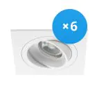 Multipack 6x Noxion Incasso Spot Boxi MR16 Inclinabile Bianca | Ritaglio 80mm - GU10 Attacco