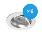 Multipack 6x Noxion Incasso Spot Vision MR16 Inclinabile Aluminium | Ritaglio 69mm - GU10 Attacco