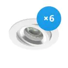 Multipack 6x Noxion Incasso Spot Drome MR16 Inclinabile Bianca | Ritaglio 69mm - GU10 Attacco