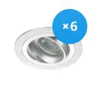 Multipack 6x Noxion Incasso Spot Logic MR16 Inclinabile Aluminium | Ritaglio 80mm - GU10 Attacco