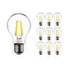 Multipack 10x Noxion Lucent LED E27 Pera Filamento Chiara 7W 806lm - 822-827 Dim To Warm | Dimmerabile - Sostitutiva 60W