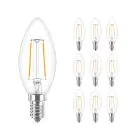 Multipack 10x Philips Corepro LED Candela E14 Filamento Chiara 2W 250lm – 827 – Bianco Molto Caldo | Sostitutiva 25W